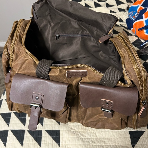 Brown Waxed Canvas Duffel Bag - Picture 2 of 2